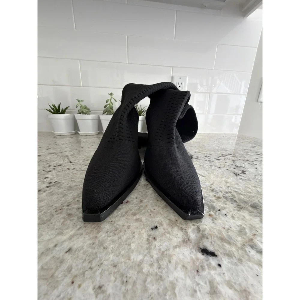 Jeffrey‎ Campbell Size 8.5 Black Over-the-Knee Knit Wedge Boots